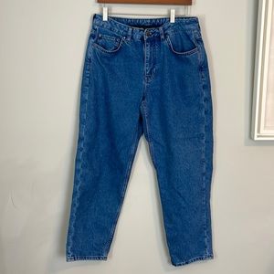 Top shop boutique loose fit oversized high rise blue jeans